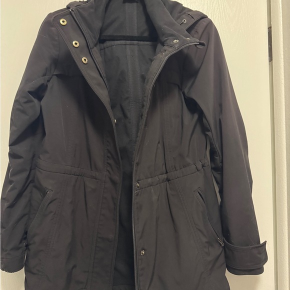 Athleta Jackets & Blazers - Athleta Heavy Black Trench Coat Size Medium